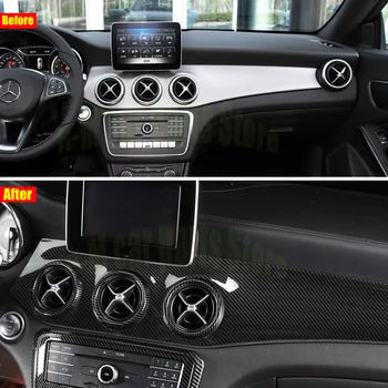 Fibra de Carbon de Culoare Mașina de Centru Consola de Aer conditionat Panou Decor ABS Pentru Mercedes Benz GLA X 156 CLA C117 2013-18 LHD