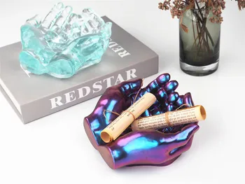 DIY Silicon Cristal Rășină Mucegai Două Vase de mână Scrumiera de Stocare Oglindă Mucegai Silicon Pentru Rasina