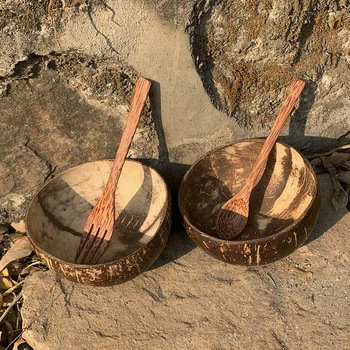 Pur de cocos natural superb artizanale rafinate obiecte de artizanat uz casnic, tacamuri furculita set de lingura de salata de fructe bol de ramen.