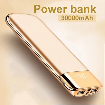 Pentru Xiaomi MI iphone 7 8 XR 11 30000mah Power Bank Baterie Externa PoverBank 2 USB LED Powerbank Portabil Încărcător de telefon Mobil