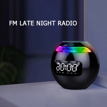 Ceas cu alarmă Afișaj LED Inteligent Bluetooth Mini Vorbitor Caseta de Sunet Bluetooth 5.0 Radio FM Colorate de Lumină Hifi TF Card MP3 Music Play