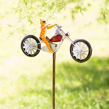 Decor De Perete Animale De Călărie Moară De Vânt Cameră Decor Vintage Biciclete Wind Spinner Țăruș De Metal Decor Gradina În Aer Liber Pentru Decor Acasă