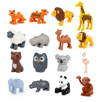 Mari Blocuri Compatibil Cărămizi Mari, Copiii Pădure Animal Zoo Animale, Leu, Tigru, Maimuță Copii DIY Puzzle de Învățământ Jucării
