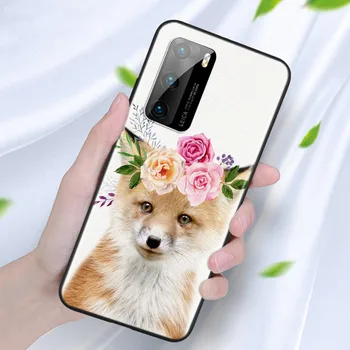 Capac De Silicon Raton Fox Animal De Flori Pentru Huawei P40 P30 P20 Pro P10 P9 P8 Lite E Plus 2019 2017 Caz De Telefon