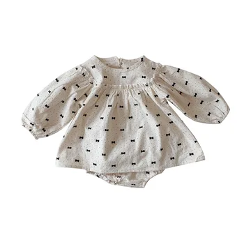 Îmbrăcăminte pentru copii Baby body Set de Pantaloni 2021 Primăvară Fetiță de Două piese cu Buline cu mâneci Lungi Copil Triunghi bodysuit