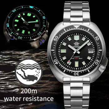 ADDIES 1970 Abalone Dive Watch 200m Safir C3 Luminos Calendar Japonia NH35 Automate Mecanice din Oțel scufundări Bărbați Ceas