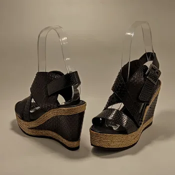 Femei Sandale Cu Platforma-Negru Albastru Bej Culoare De Primăvară-Vară Papuci Noua Moda Confortabil Alunecare Pe Piele Pantofi De Plaja
