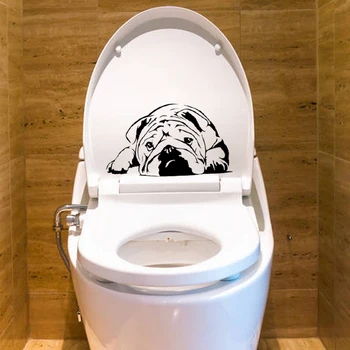 YOJA 22X12.7CM Bulldog englez Animale de companie Câini Perete Decal Toaletă Autocolant Dormitor Decor Acasă T5-1494