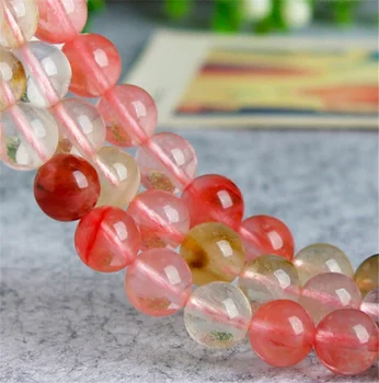 Pline de culoare Cherry Cuarț Margele Vrac Piatră prețioasă Naturale Rotunde Netede pentru a Face Bijuterii