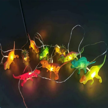 Hoolight Șir de Lumini Strălucitoare cu Dinozauri Realiste Dinozauri 20 de Lumină Led-uri copii Cadou Jucărie Super-Distractiv Dinozauri Lumini