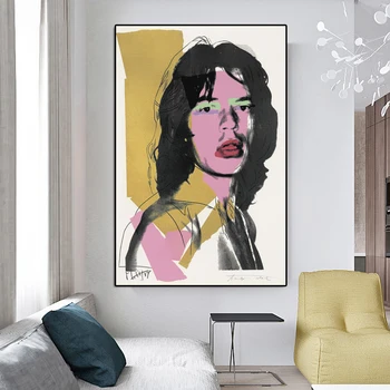 Vintage Andy Warhol Poster Panza Pictura Mick Jagger Portret Postere Si Printuri Living Home Decor Pictura Pe Perete