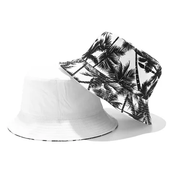 Găleată reversibil-Palarie Unisex Imprimare de protecție Solară Bărbați Femei Pescar Cat de Bumbac Moda Anti-soare Hip Hop Pălărie Panama
