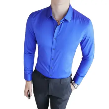 2021 Nou Albastru Regal Camasa cu Maneca Lunga Barbati Stil se Potrivesc Tricouri de Mari Dimensiuni S-5XL Camisa Negru Rosu Alb Mov Combinezon