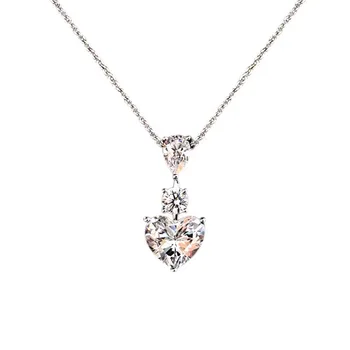 Inima se taie 3ct Diamond Pandantiv Reale Argint 925 moissanite Nunta Pandantive Colier Pentru Femei Bijuterii Mireasa Cravată