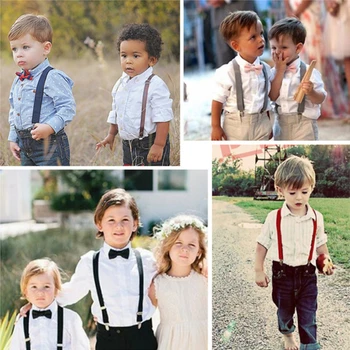Copii Cu Bretele Papion Moda Copii Papion Set Baieti Bretele Fete Bretele Reglabile Copii Cravate De Nuntă Accesorii