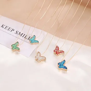 Drăguț Fluture Pandantiv Colier pentru Femei Fete Boemia de Moda Elegant Aur Cravată Colier Bijuterii 2020 Nou Cadouri