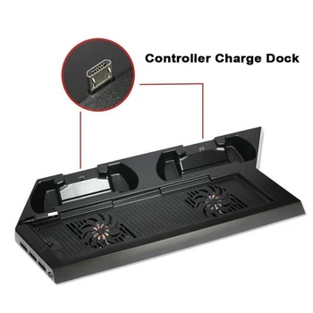 Durabil Accesoriu Controler De Încărcare Cu Cooler Fanii De Sprijin Practic În Condiții De Siguranță Negru Stabil Dock Stand Vertical