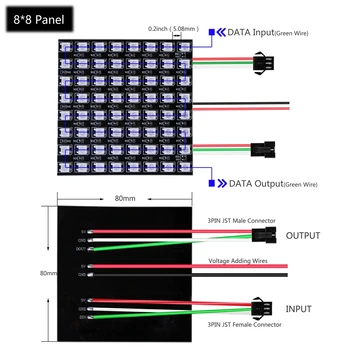 WS2812B LED Digital Flexibil Individual Adresabile Panou Pixel ecran，SP110E (Bluetooth pixel controller)kit