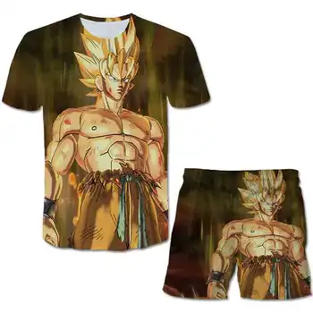 Băieții de Îmbrăcăminte Seturi 2021 Moda Vara Super Dragon Ball Goku, Vegeta T-shirt + Scurt Copii Baieti Costum Stil Casual Copii Seturi