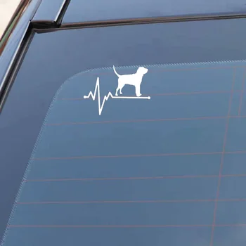 YJZT 15,5 CM*11.7 CM Bloodhound Colac de salvare Inimii Vinil Negru/Argintiu Autocolant Auto C22-1128