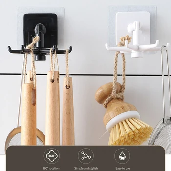 ABS Punch-free Multi-Scop Cârlige de 360 de Grade Rotativ Bucătărie Cârlig de Depozitare Acasă Accesorii Organizador De Cocina de Vânzare Fierbinte