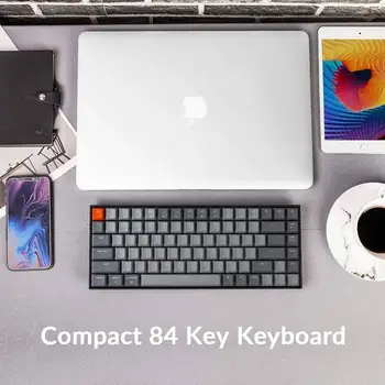 Keychron k2 la v2 bluetooth tastatură mecanică cu comutator rosu / alb led backlit 84 wireless tastatură tasta windows pentru mac