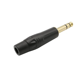 2 buc Placat cu Aur 6,35 mm 1/4 Inch Pol 3 de sex Masculin Mufă Audio Stereo Microfon Mufă de Lipire Sârmă Stack DIY