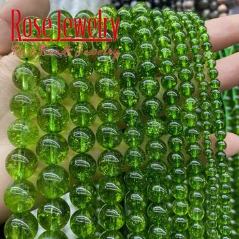 Natural Green Peridot Margele Rotunde Liber Distanțier Piatra Margele Pentru Bijuterii DIY Farmecul Brățară Colier 15