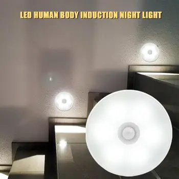 A CONDUS Mișcare Senzor de Lumină de Noapte USB Reîncărcabilă Dormitor Lampă de Perete Scări Corpul Senzor de Lumină Lampă Dulap Lumini de Noapte
