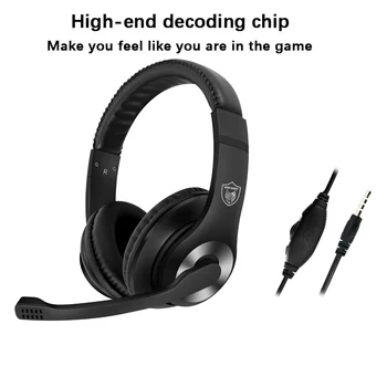 Gaming headset 1.2 cm PC cu fir căști HiFi stereo, bas grele jocuri căști de 3,5 mm din piele de căști cu microfon pentru calculator