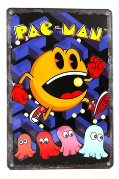 Pac-Man Staniu Semn Poster Acasa, Pub-uri & Baruri Poster de Arta de Perete Poster Cafea Grădină Birou Peștera Club de Metal Sign (20x30cm