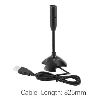Dedic USB Capacitiv Mini Microfon Suport pentru PC, Laptop, Notebook de Chat On-line de Înregistrare Negru Dispozitiv cu Fir Microfon