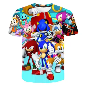 Vara nou Joc Sonic 3D Printed T camasa Barbati Femei Copii Moda Streetwear Băiat Cool Fata de Copii Maneci Scurte Topuri Tee