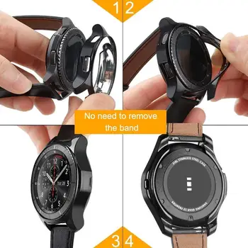 Caz pentru samsung Galaxy watch 46mm/42mm curea TPU Placat cu Ecran protector de acoperire bara S 3 42/46 mm Viteze S3 Frontieră banda