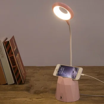 Creative USB Lumina Tabelul Dormitor Modern Studiu de Led-uri Lampa de Birou Pen Container de Protecție a Ochilor Inel Lampă de Masă