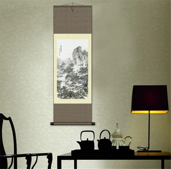 Chineză Feng Shui Silk Agățat Pictura,Acasă/Birou Decor Caligrafie Opera De Arta De Perete Scroll - Primavara Chat