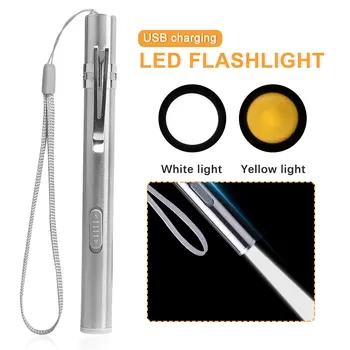 Medicale de înaltă Calitate la Îndemână Stilou de Lumină USB Reîncărcabilă Mini Nursing Lanterna Led-uri Lanterna Cu carcasa din Otel Inoxidabil Clip de Buzunar