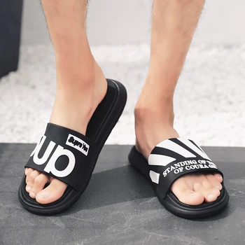 Moda pentru bărbați Papuci de sex Masculin Flip Flops Alunecă Moale Dungi Alb-Negru Casual de Vara Baieti Pantofi Mărimea 36-45