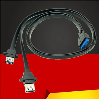 BTBcoin Conector USB 3.0, Montare pe Panou Dual Port USB 3.0 de sex Feminin Surub Montare pe Panou, de la Placa de baza 20Pin Antet tv cu Cablu Cablu NOU