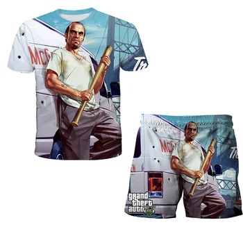 Gta Strada RPG Băieți și Fete Grand Theft Auto 5 3D imprimate haine cu maneci scurte T-shirt îmbrăcăminte set