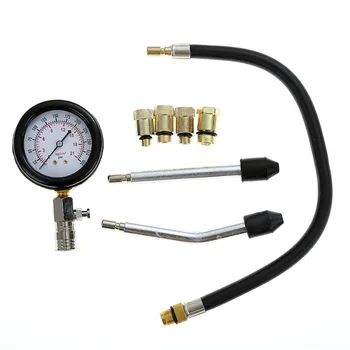 8PCS/Set de Benzină petrol Engine Cilindru Ecartament de un Metru Presiunea de Încercare Tester de Compresie Instrument de Diagnosticare Rapidă Tip Kit de Accesorii Auto