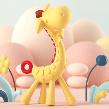 Silicon de înaltă calitate desen animat girafa banana copii molar teether instrument de copii dentitie baby cadou naturale mai suge degetul mare