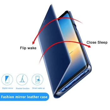 De lux Smart Flip Mirror Caz Pentru Huawei Honor 9 lite Pentru Onoare 9 Tineret Ediția Atracție Magnetică Suport Vertical Capacul Telefonului