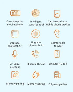 Amprente Touch Bluetooth Casti 5.1 set cu Cască fără Fir 9D de Reducere a Zgomotului Sunet Surround Stereo Căști Наушники