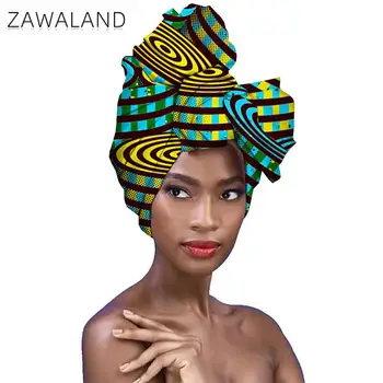 Zawaland Stil African Arc Femei Cap Eșarfe De Moda Tipărite Turban Accesorii De Par Model Geometric Înnodate Turban Folie