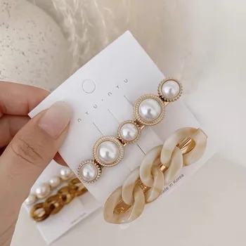 Coreea Style Pearl clip de Păr pentru Femei Romantic Feminin Bijuterii Lanț Ac de păr 2021 Accesorii Stick de Păr Agrafe de par Cadouri