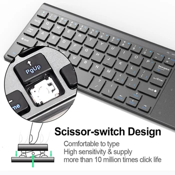 Jeleu Pieptene Ultra Slim Wireless Tastatura Bluetooth/2.4 G pentru Tableta, Smart TV, Smartphone, Laptop Tastatura cu Touchpad Tastele de Numărul