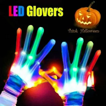 LED Intermitent Mănuși 6 Modul Colorate Strălucire de Lumină în Sus Degetul Iluminat Strălucire În Întuneric Dance Party Decor Festival Accesorii