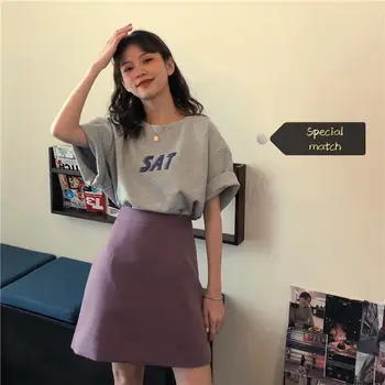 Colegiul stil de rochie costum de sex feminin coreeană student T-Shirt de Top de sex Feminin, Fusta cu Talie Inalta fusta scurta două piese de moda