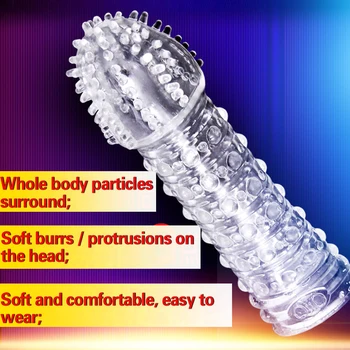 Penis Sleeve Prezervativ Pentru Bărbați G Punctul De Stimulare Intarziere Ejaculare De Particule Reutilizabile Prezervative Pentru Sex Penis Extender Penis Artificial Jucarii